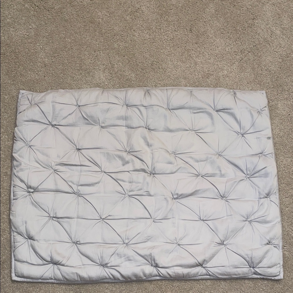 Pottery Barn gray pintuck standard pillow sham.
